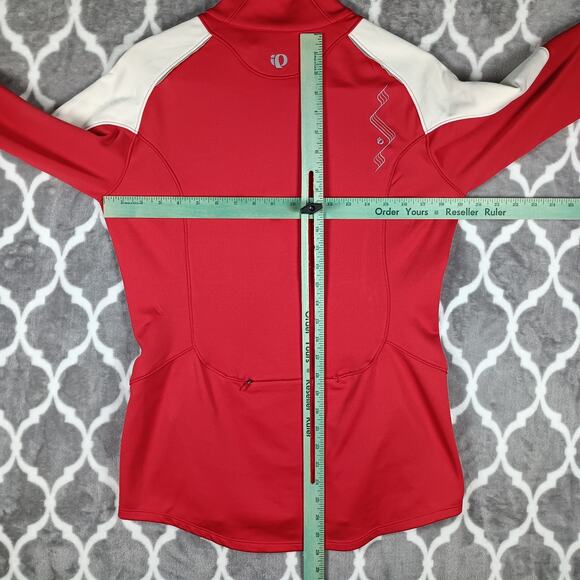 Pearl Izumi Elite Jacket Women L Red White Zip Cycling Windstopper - Picture 5 of 12